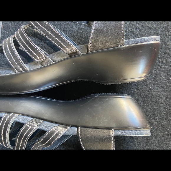 Dansko Drea Black Leather Sandals Ortho 40 - Picture 14 of 16